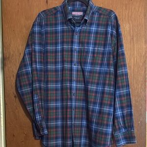 Vineyard Vines Blue and Green Plaid Button Down Shirt